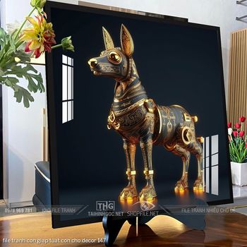 file tranh con giap tuat con cho decor 147