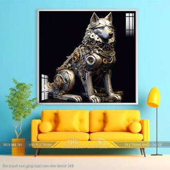 file tranh con giap tuat con cho decor 148