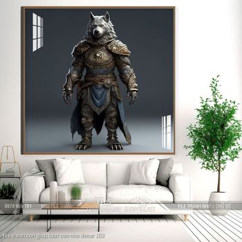 file tranh con giap tuat con cho decor 153