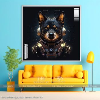 file tranh con giap tuat con cho decor 154