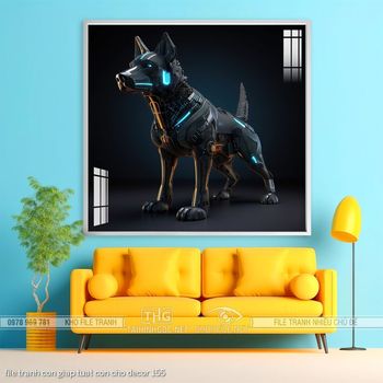 file tranh con giap tuat con cho decor 155