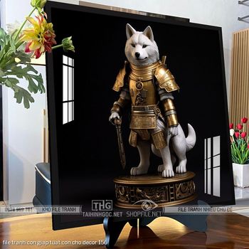 file tranh con giap tuat con cho decor 156