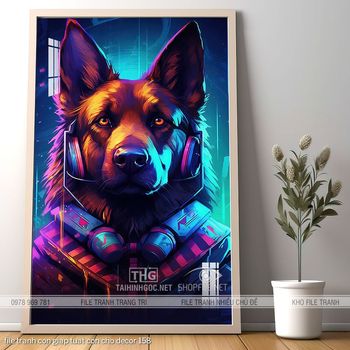 file tranh con giap tuat con cho decor 158