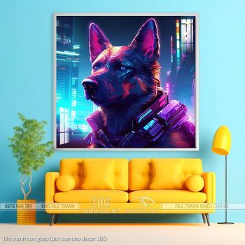 file tranh con giap tuat con cho decor 160