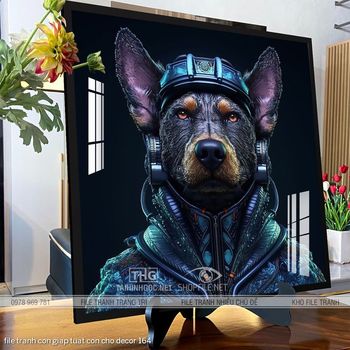 file tranh con giap tuat con cho decor 164