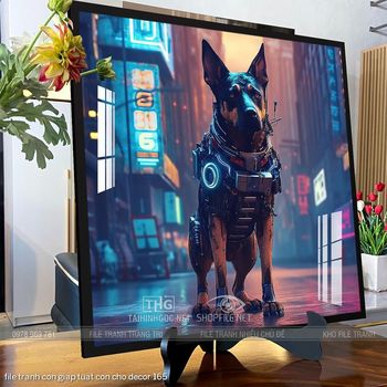 file tranh con giap tuat con cho decor 165