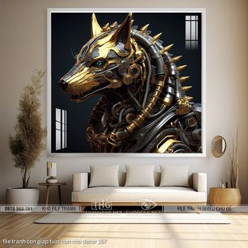 file tranh con giap tuat con cho decor 167