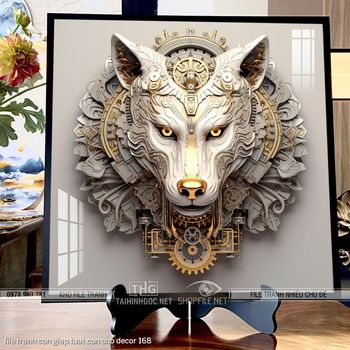 file tranh con giap tuat con cho decor 168