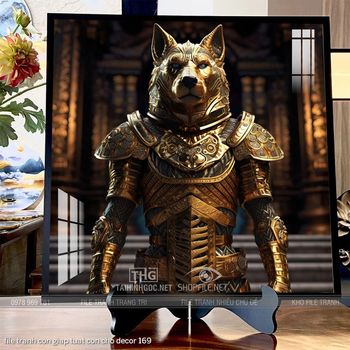 file tranh con giap tuat con cho decor 169