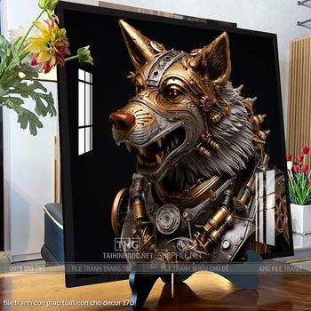 file tranh con giap tuat con cho decor 170