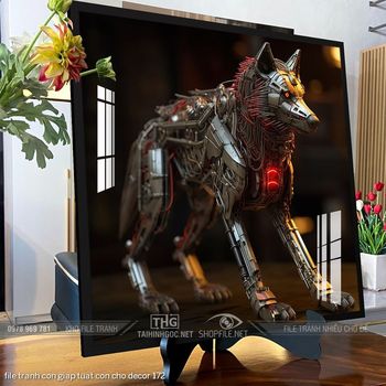 file tranh con giap tuat con cho decor 172