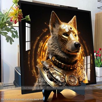 file tranh con giap tuat con cho decor 173