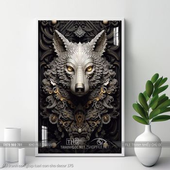 file tranh con giap tuat con cho decor 175