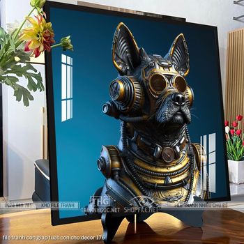 file tranh con giap tuat con cho decor 176