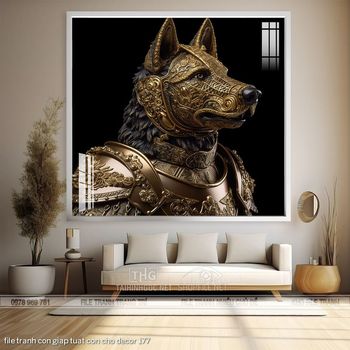 file tranh con giap tuat con cho decor 177