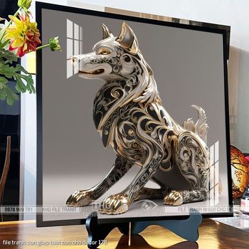 file tranh con giap tuat con cho decor 178