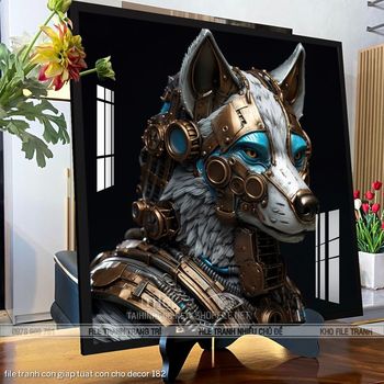 file tranh con giap tuat con cho decor 182