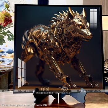 file tranh con giap tuat con cho decor 186