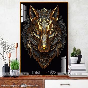 file tranh con giap tuat con cho decor 187