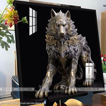 file tranh con giap tuat con cho decor 188