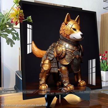 file tranh con giap tuat con cho decor 194