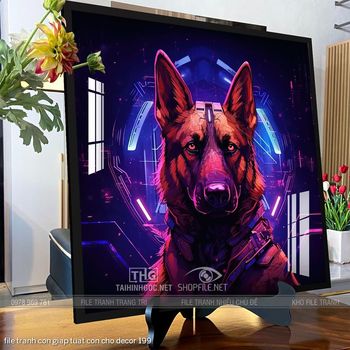 file tranh con giap tuat con cho decor 199