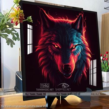 file tranh con giap tuat con cho decor 200