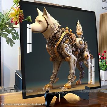 file tranh con giap tuat con cho decor 201