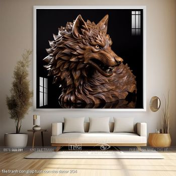 file tranh con giap tuat con cho decor 204