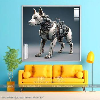 file tranh con giap tuat con cho decor 206