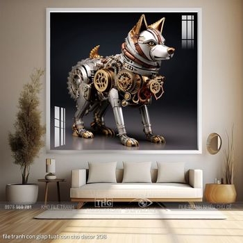 file tranh con giap tuat con cho decor 208