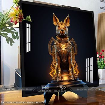 file tranh con giap tuat con cho decor 210
