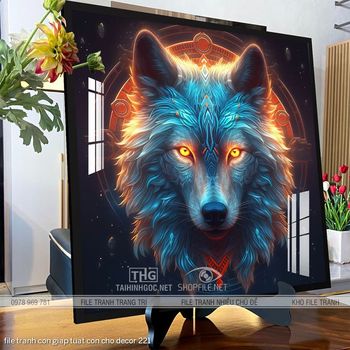 file tranh con giap tuat con cho decor 221