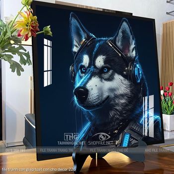 file tranh con giap tuat con cho decor 226