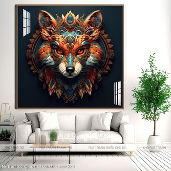 file tranh con giap tuat con cho decor 229