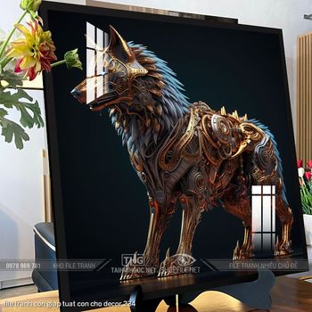 file tranh con giap tuat con cho decor 234