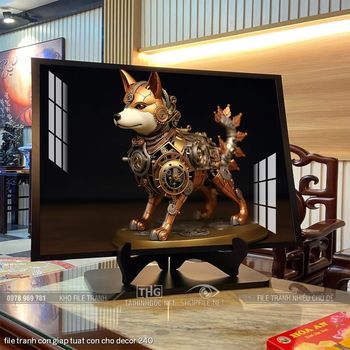 file tranh con giap tuat con cho decor 240