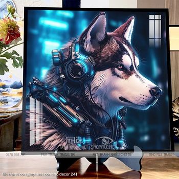 file tranh con giap tuat con cho decor 241