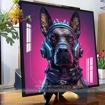 file tranh con giap tuat con cho decor 243