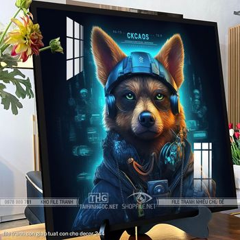 file tranh con giap tuat con cho decor 244