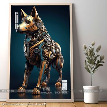 file tranh con giap tuat con cho decor 245