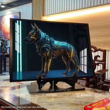 file tranh con giap tuat con cho decor 247