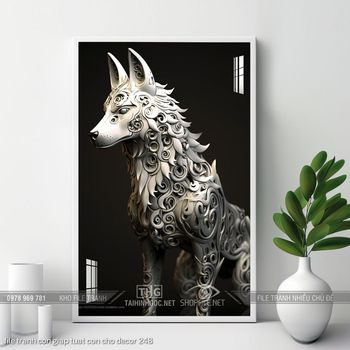 file tranh con giap tuat con cho decor 248