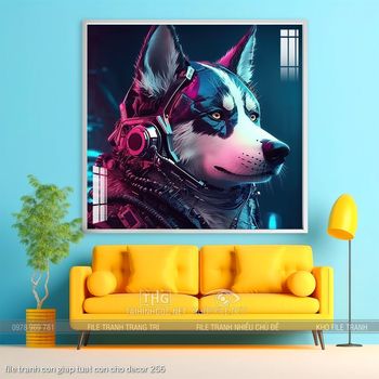 file tranh con giap tuat con cho decor 256