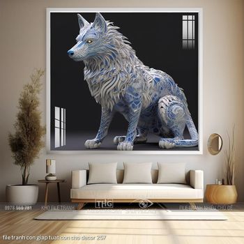 file tranh con giap tuat con cho decor 257