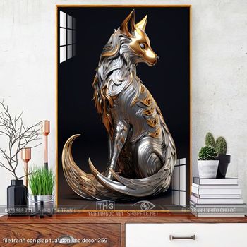 file tranh con giap tuat con cho decor 259