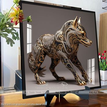 file tranh con giap tuat con cho decor 260