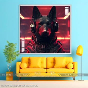 file tranh con giap tuat con cho decor 261