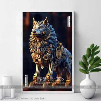 file tranh con giap tuat con cho decor 262