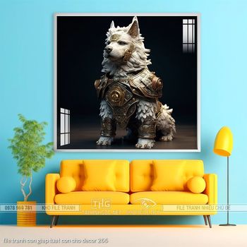 file tranh con giap tuat con cho decor 266